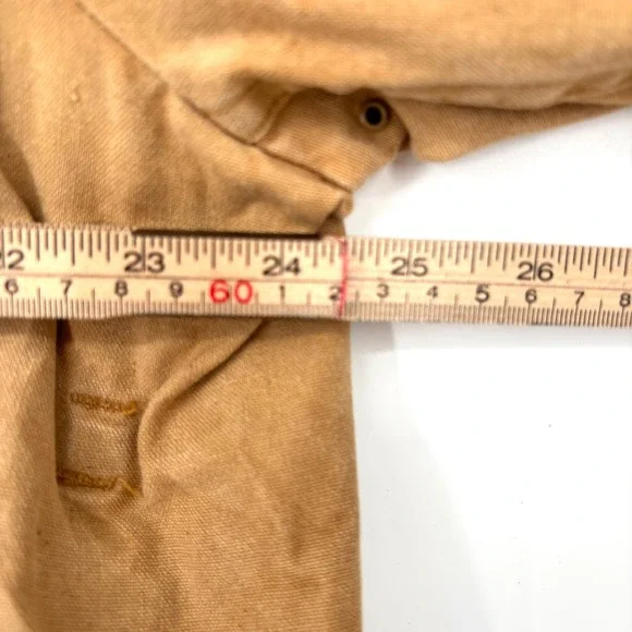 Vintage Sears Field Jacket Canvas Corduroy Collar Button Front Workwear Tan Sz M - Picture 15 of 16